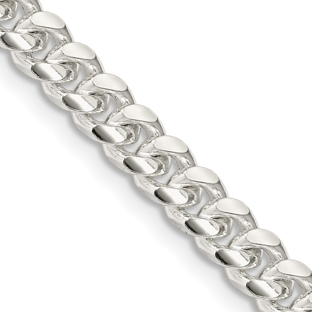 Sterling Silver 5mm Domed Side Diamond-cut Curb Chain