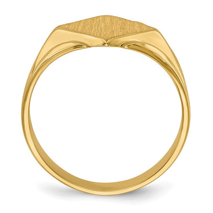 14K Yellow Gold 11.5x11.5mm Closed Back Signet Ring