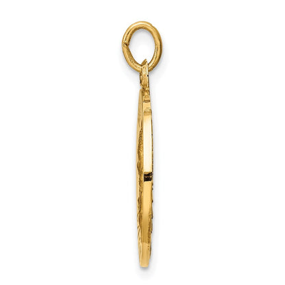 14k Yellow Gold Matka Boska Medal Charm Pendant for Women
