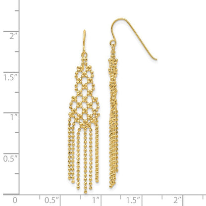 14k Yellow Gold Bead Chain Earrings