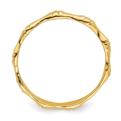 14K Yellow Gold Polished Bamboo Band Size 7