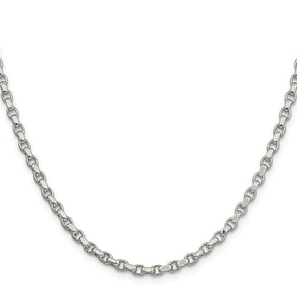 Sterling Silver 3.5mm Diamond-cut Rolo Chain Necklace