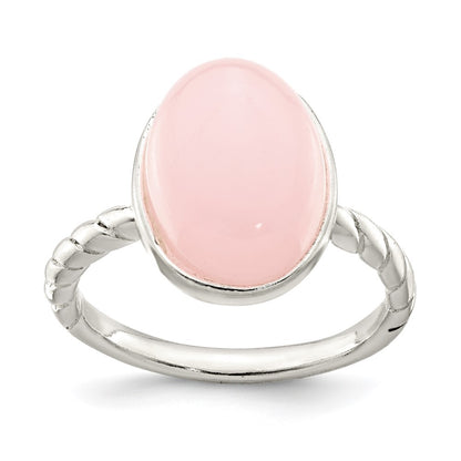 Sterling Silver Rose Quartz Ring Size 6