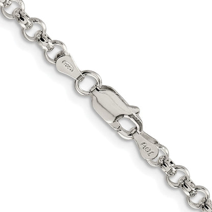 Sterling Silver Rhodium-plated 4mm Rolo Chain Necklace