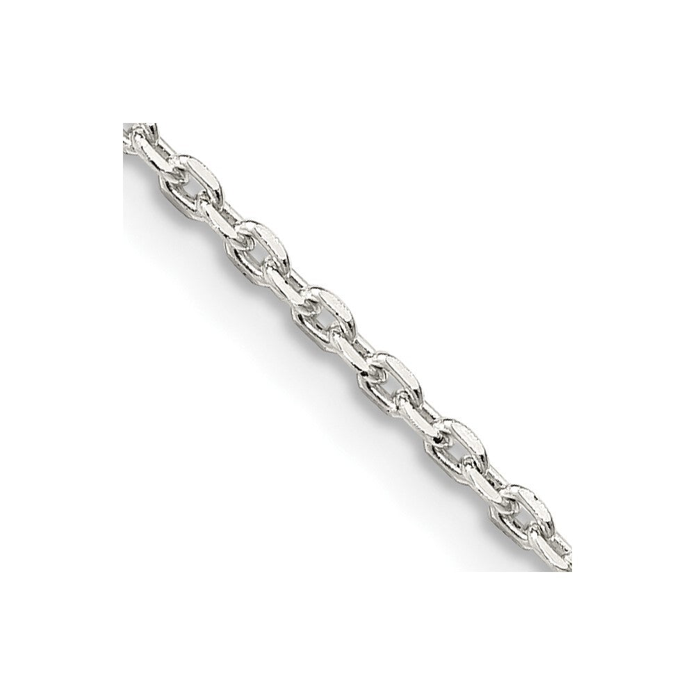 Sterling Silver 1.5mm Beveled Oval Cable Chain Holiday Gift for Women