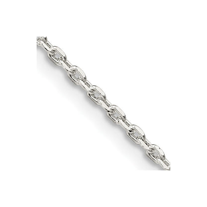 Sterling Silver 1.5mm Beveled Oval Cable Chain Holiday Gift for Women