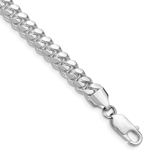 Sterling Silver Rhodium-plated 6.4mm Polished Domed Curb Chain Bracelet