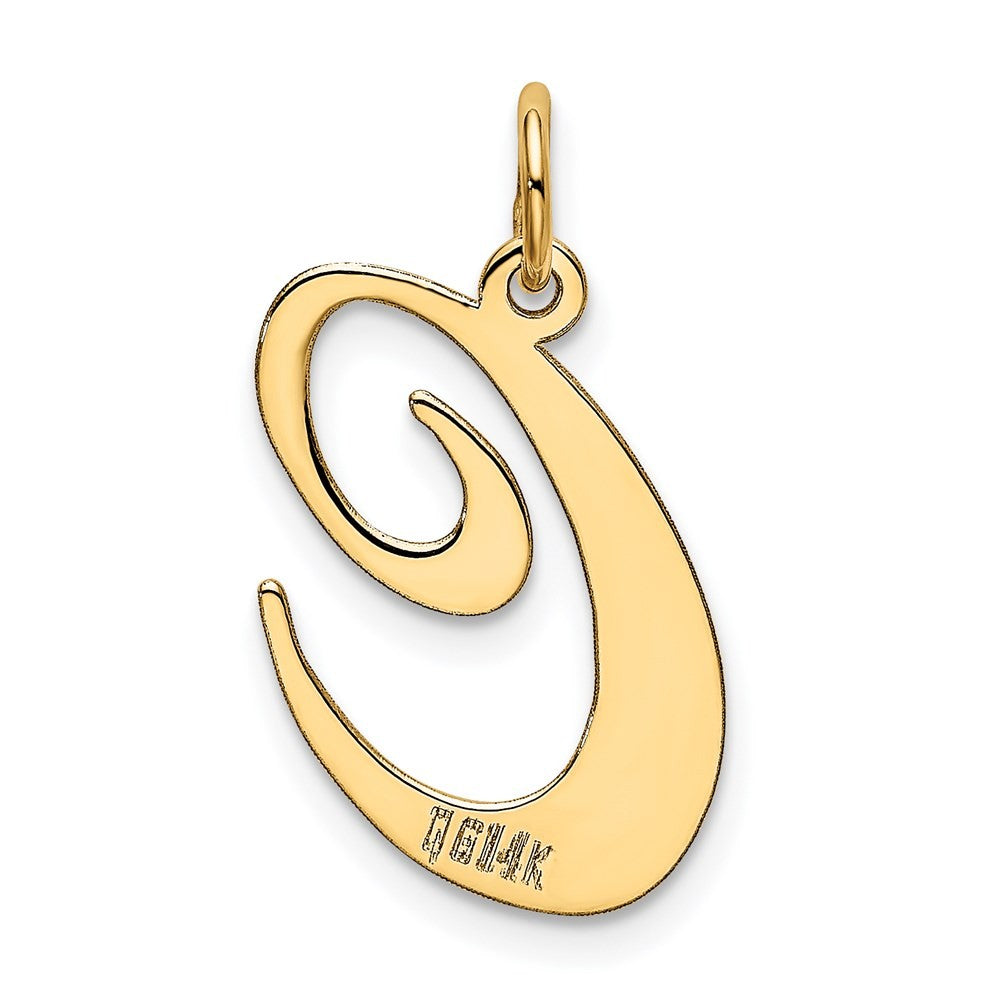 14k Yellow Gold Large Fancy Script Letter C Initial Charm