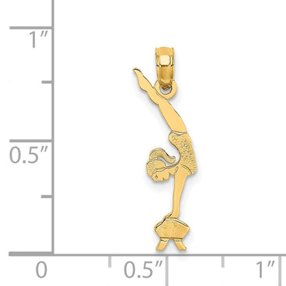 14k Yellow Gold Gymnastics Charm Pendant for Women