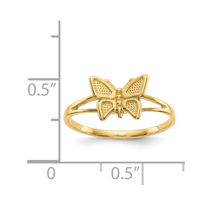 14K Yellow Gold Children's Butterfly Ring