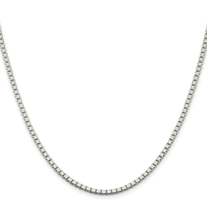 Sterling Silver Rhodium-plated 2.5mm Box Chain Necklace