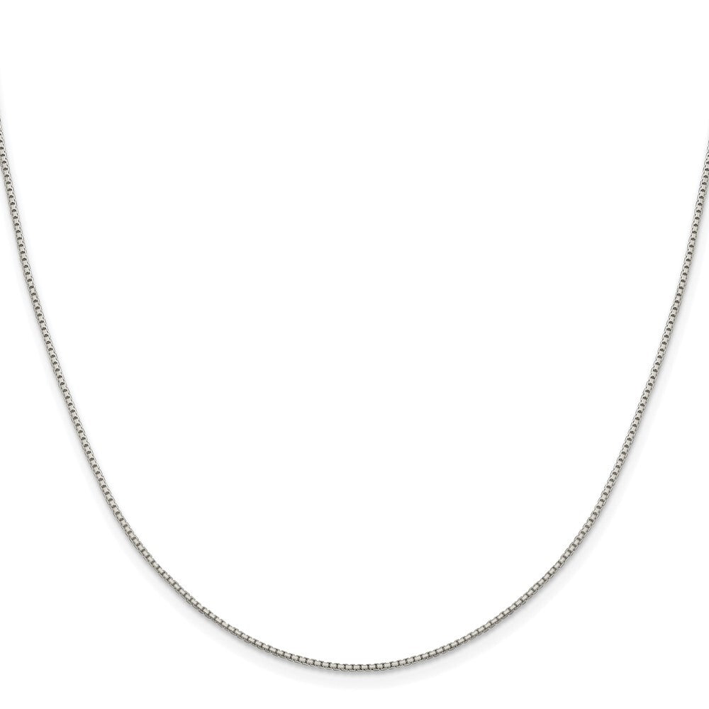 Sterling Silver Rhodium-plated 1.15mm 8 Sided Diamond-cut Box Chain