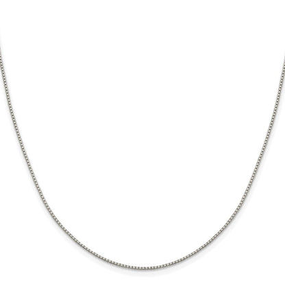 Sterling Silver Rhodium-plated 1.15mm 8 Sided Diamond-cut Box Chain