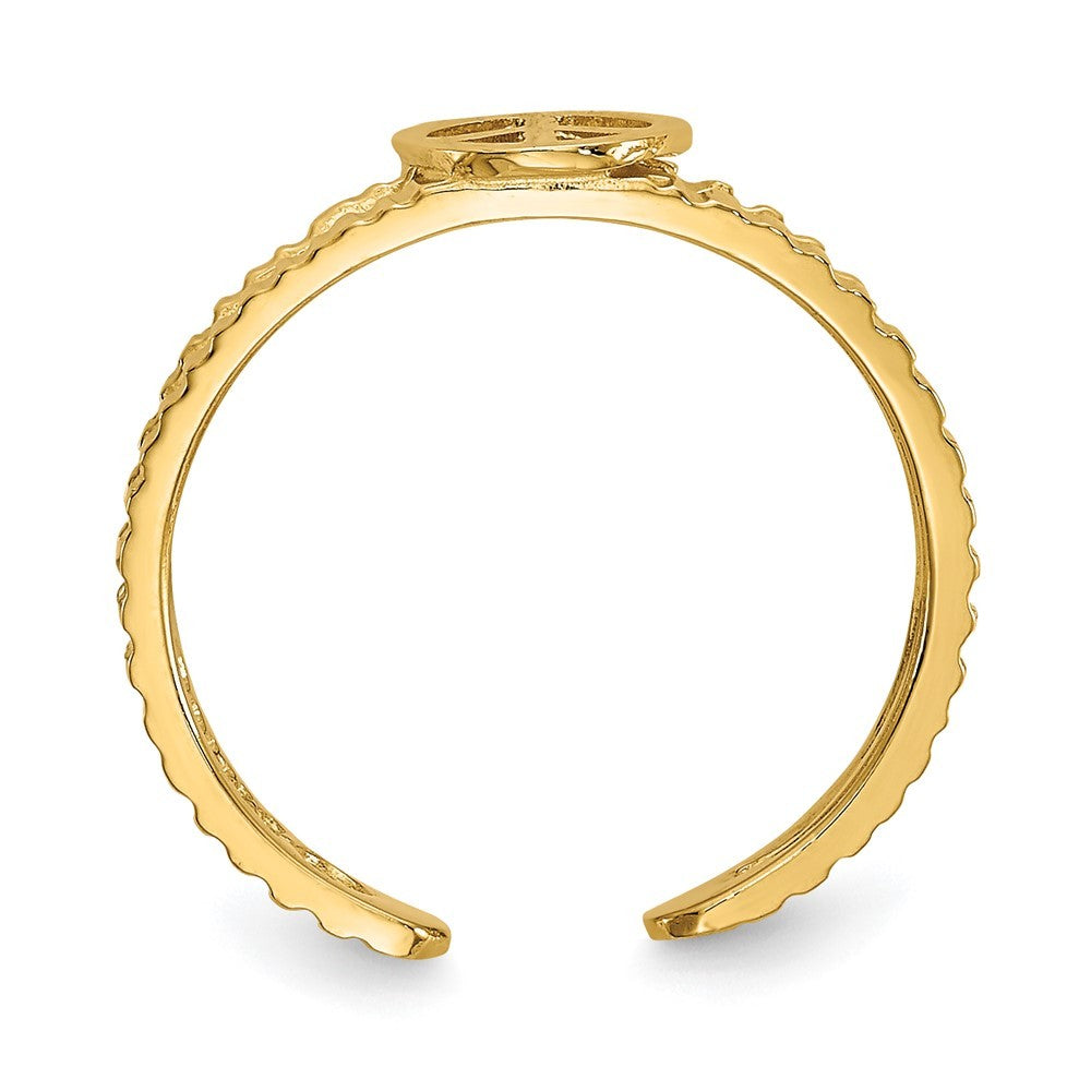 14k Yellow Gold Peace Sign Toe Ring