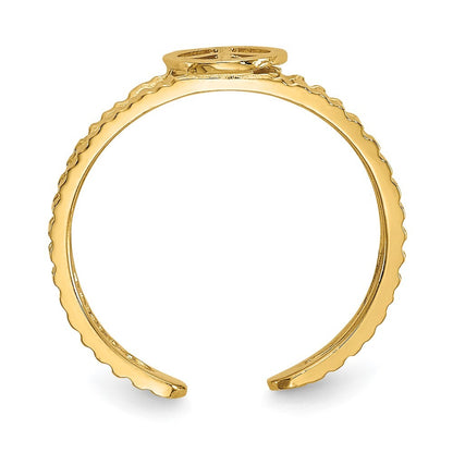 14k Yellow Gold Peace Sign Toe Ring