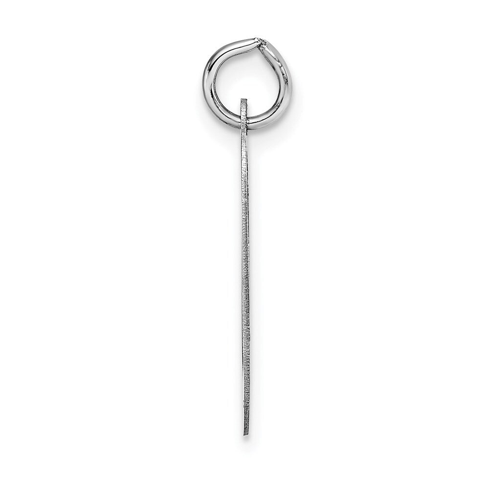14k White Gold Large Fancy Script Letter O Initial Charm Pendant for Women