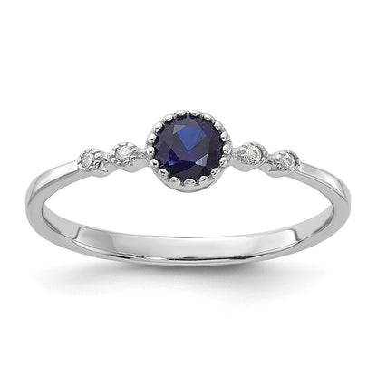Sterling Silver Rhodium-plated .43CrBlue Spinel .02Cr WSA Ring Size 7