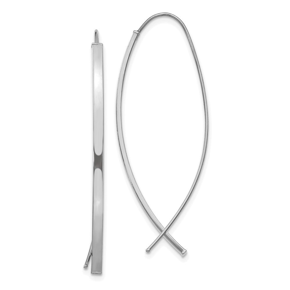 14k White Gold 1.75mm Square Tube Wire Threader Earrings