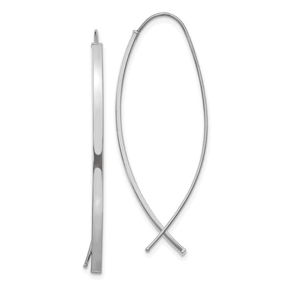 14k White Gold 1.75mm Square Tube Wire Threader Earrings