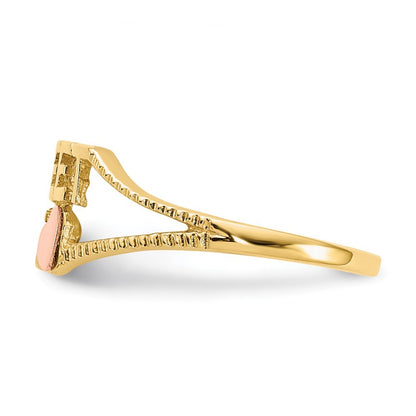 14K Two-tone Gold Sweet 15 Heart Ring