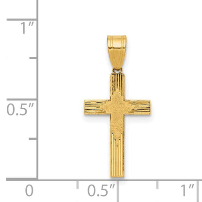 14k Yellow Gold Laser Designed Cross Pendant for Women