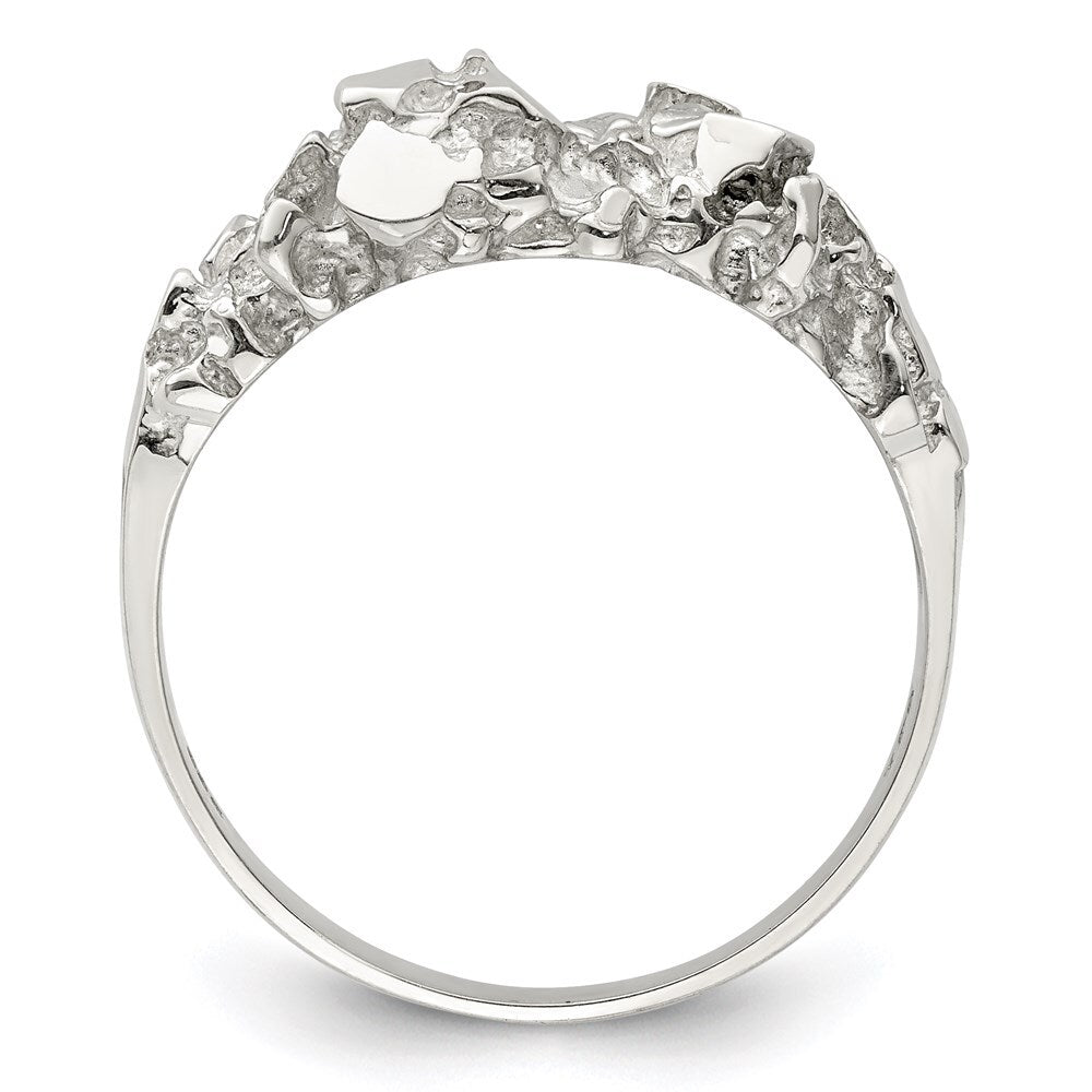 Sterling Silver Men's Nugget Ring Size 10