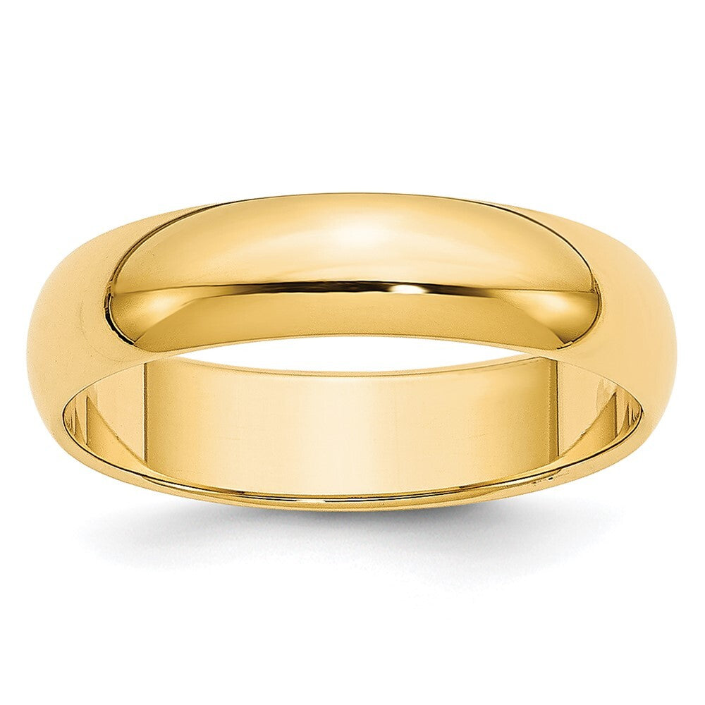 14K Yellow Gold 4.5mm LTW Half Round Band Size 6