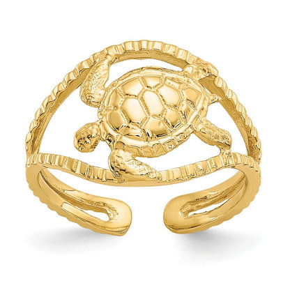 14k Yellow Gold Turtle Toe Ring