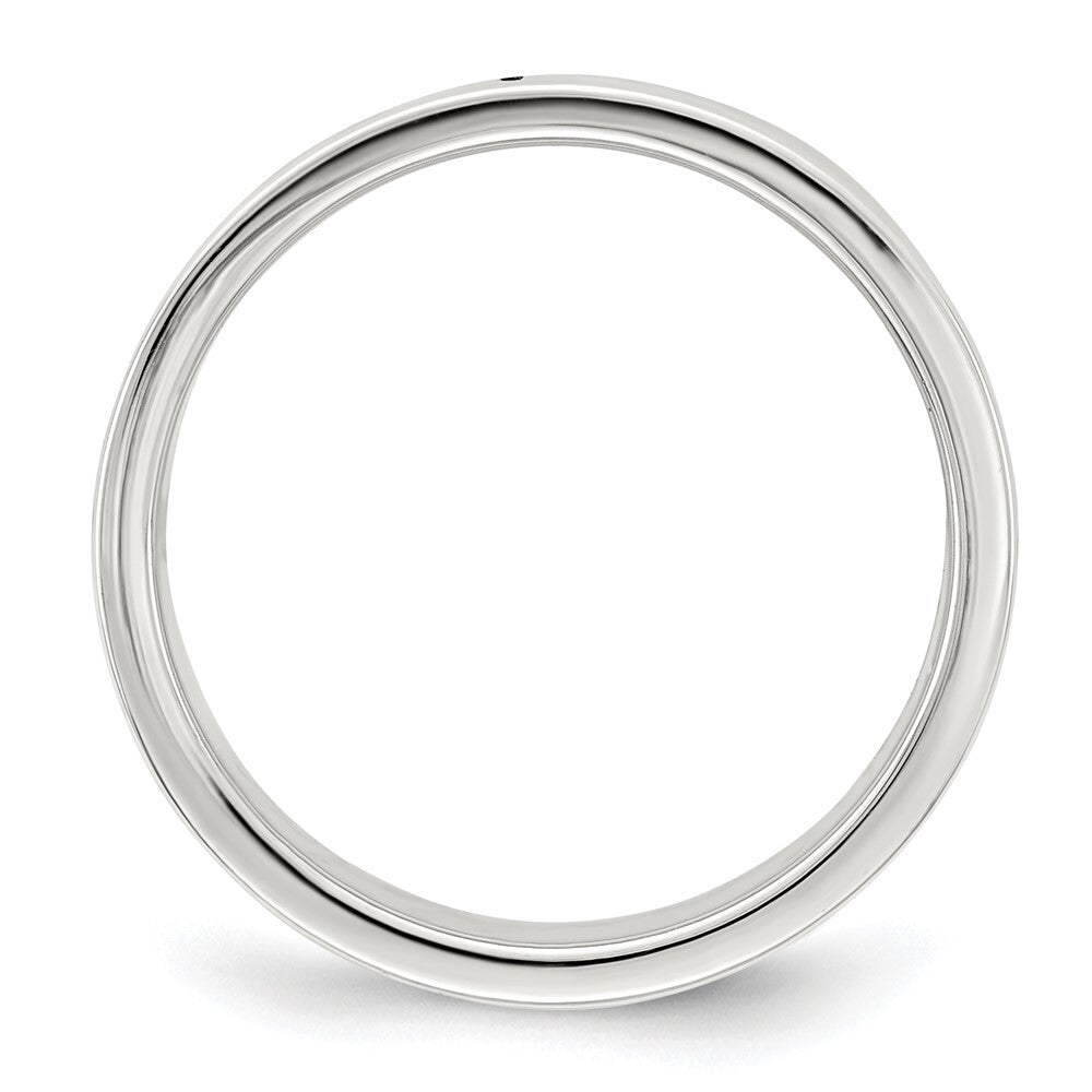 Sterling Silver Rhodium-plated 7mm Flat Band Ring