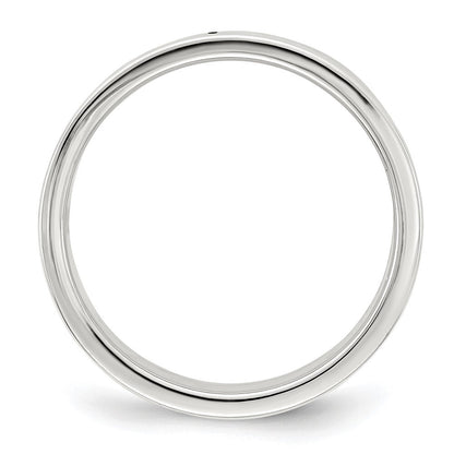 Sterling Silver Rhodium-plated 7mm Flat Band Ring