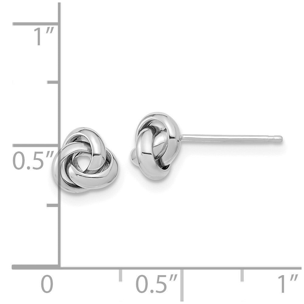 14k White Gold Polished Knot Stud Earrings Gift for Women