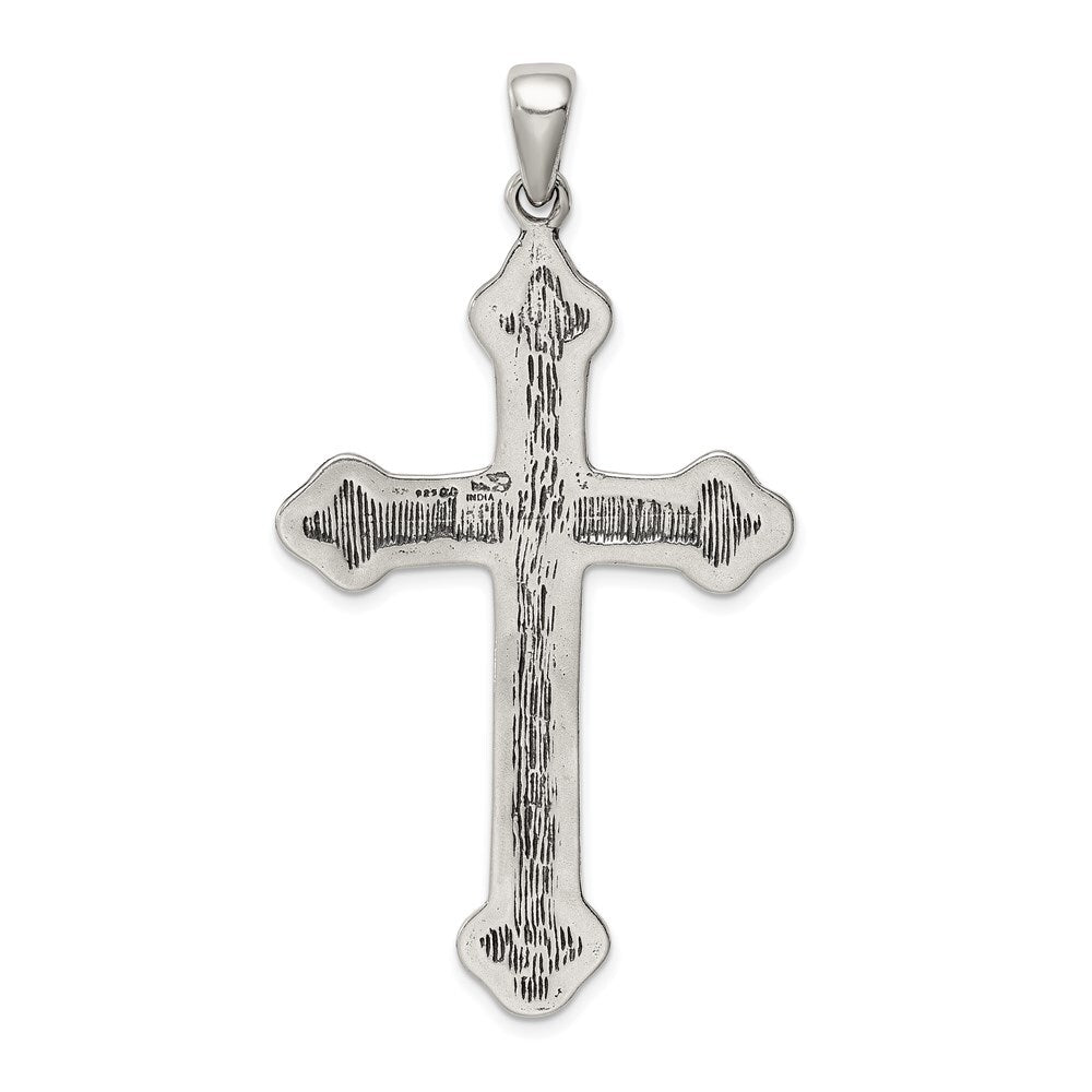Sterling Silver Antiqued Thorn Cross Pendant Holiday Gift for Women