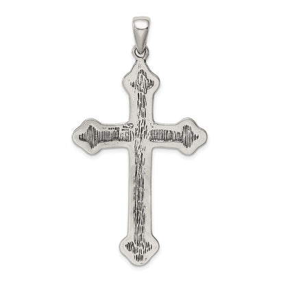 Sterling Silver Antiqued Thorn Cross Pendant Holiday Gift for Women