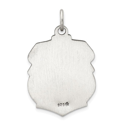 Sterling Silver Antiqued St. Michael Badge Medal Pendant