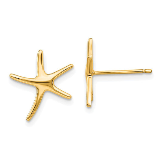14k Yellow Gold Starfish Earrings