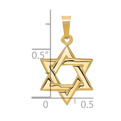 14k Yellow Gold Star of David Pendant for Women