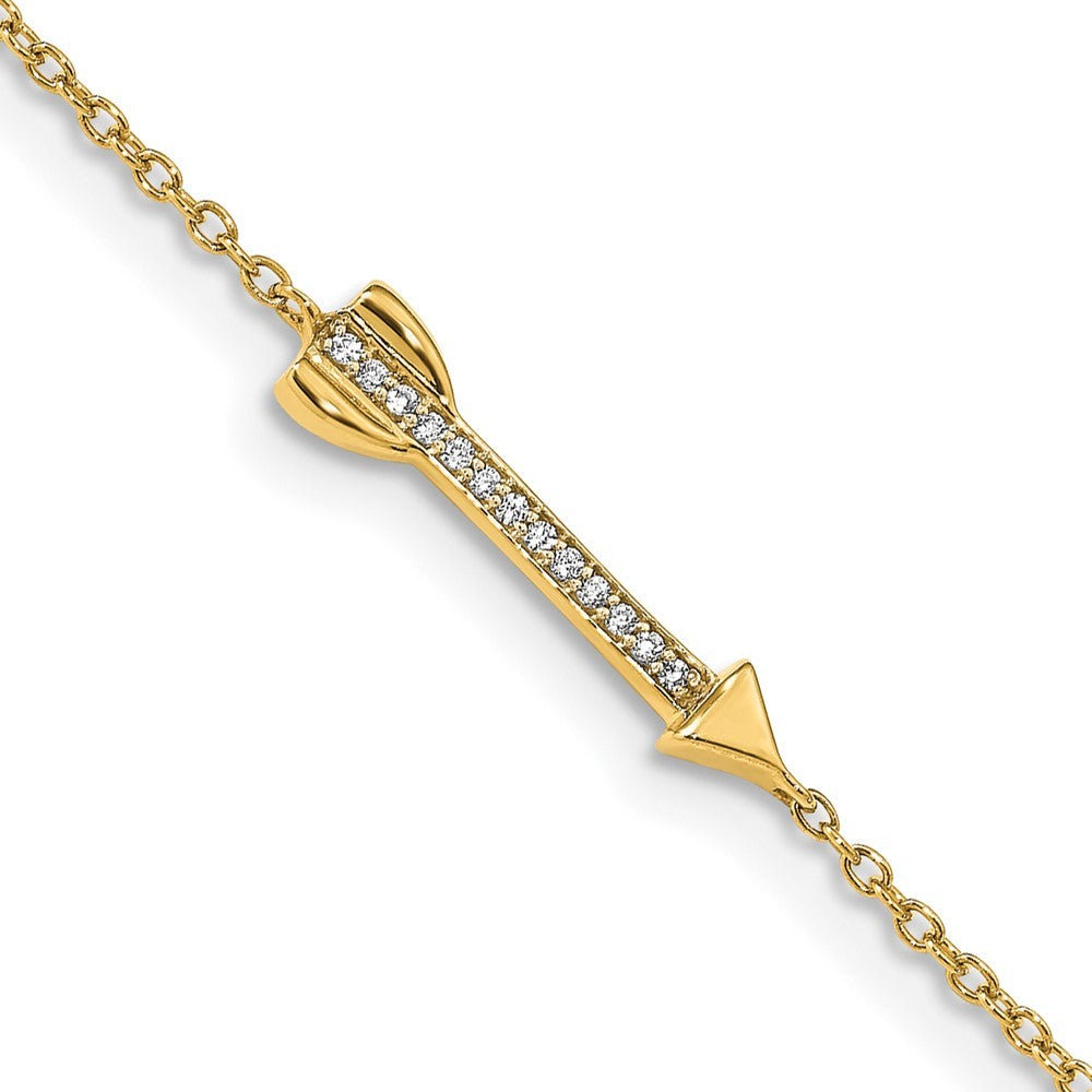 14k Yellow Gold Complete 1/20 carat Diamond Arrow Bracelet