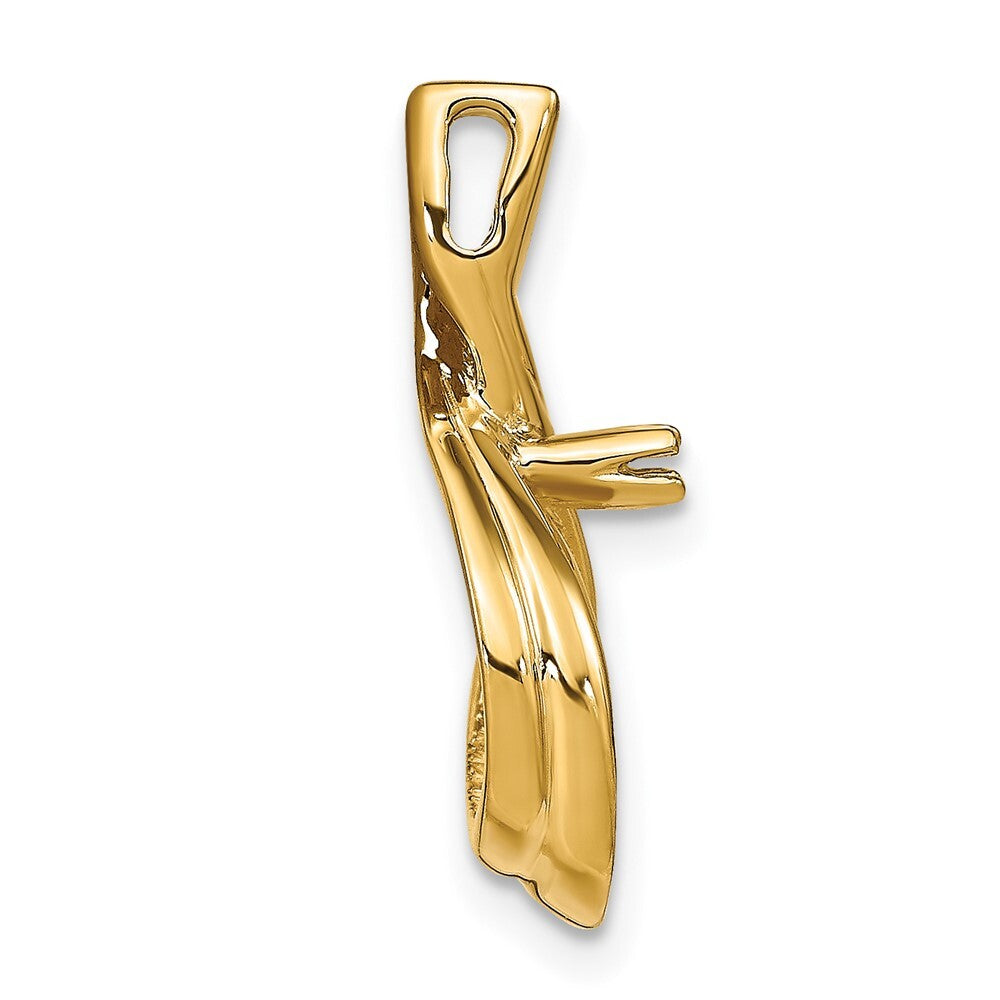 14k Yellow Gold Pearl pendant mounting for Women