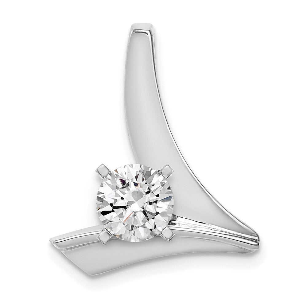 14k White Gold Peg Set Slide Pendant Mounting for Women