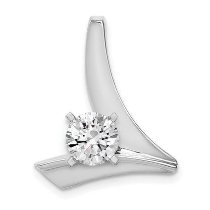 14k White Gold Peg Set Slide Pendant Mounting for Women