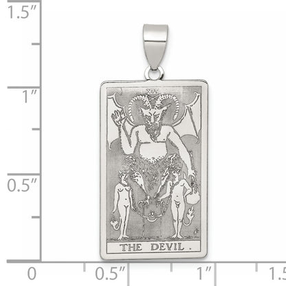 Sterling Silver The Devil Tarot Card Pendant
