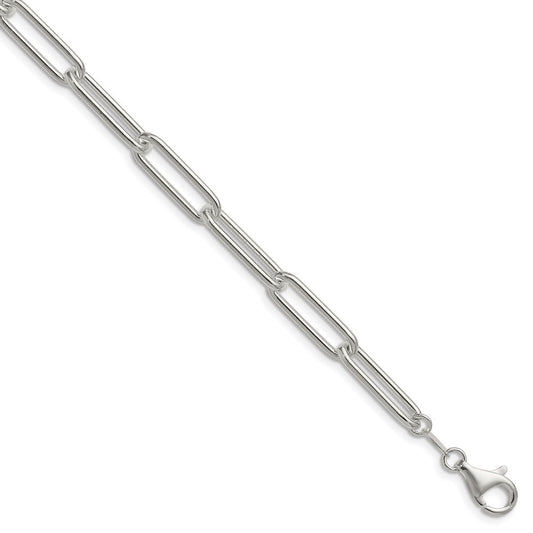 Sterling Silver Polished 6.5mm Paperclip Chain Bracelet