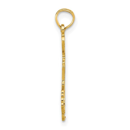 14k Yellow Gold Solid Michigan State Pendant for Women