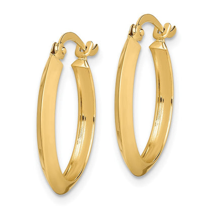 14k Yellow Gold Polished Hoop Earrings