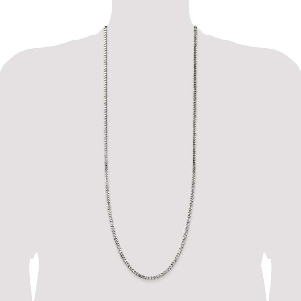 Sterling Silver Polished 3.5mm Curb Chain