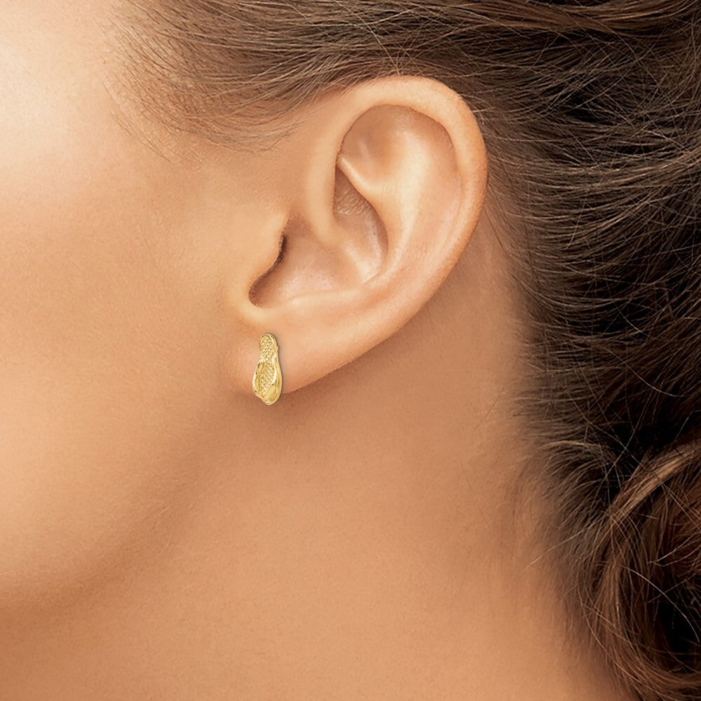 14k Yellow Gold Flip Flop Stud Earrings Gift for Women