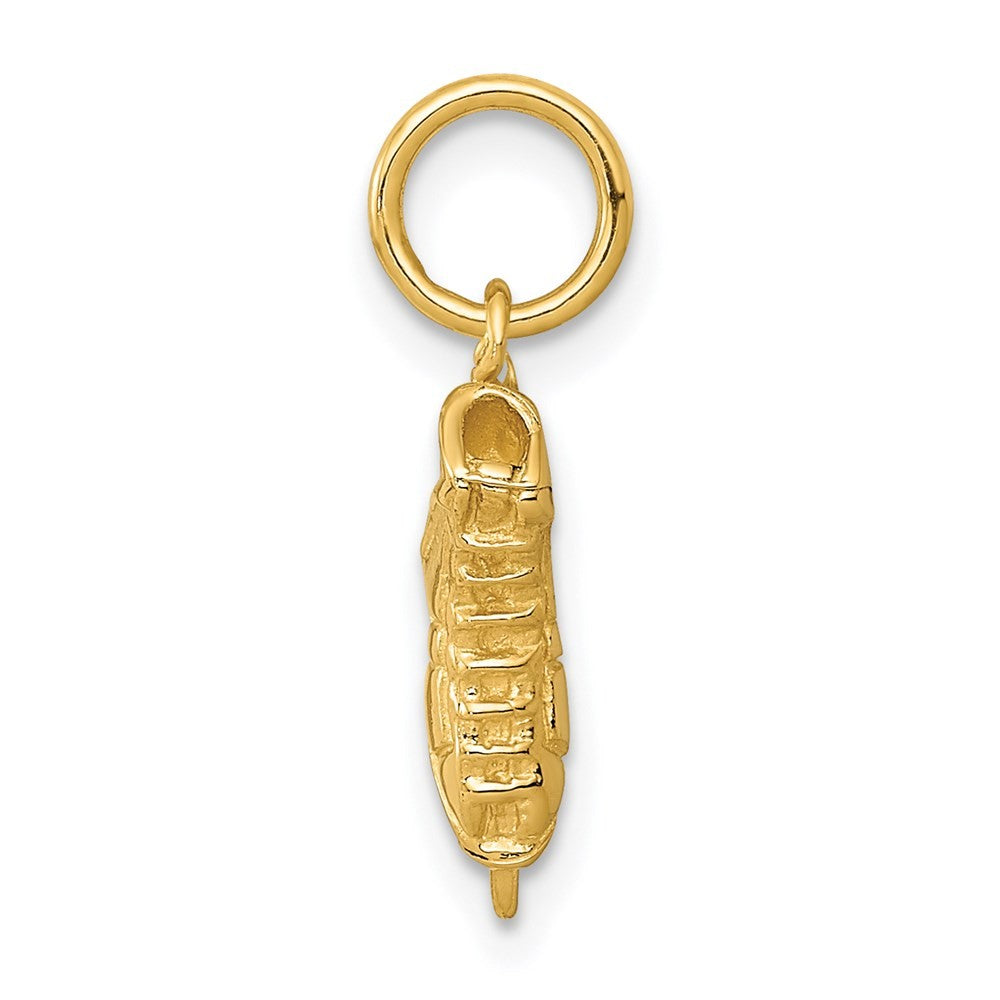 14k Yellow Gold 3D Ice Skate Charm Pendant