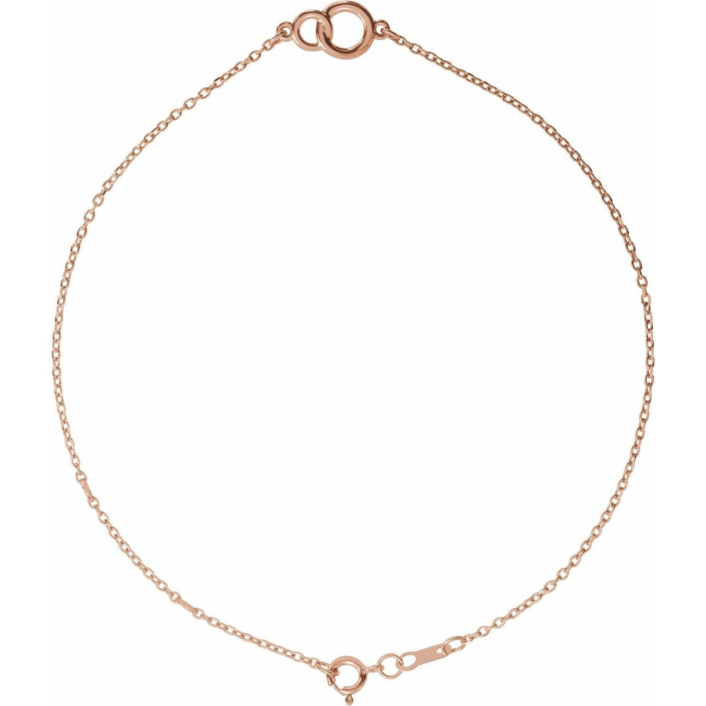 14K Rose Gold Interlocking Circle Bracelet Gift for Women