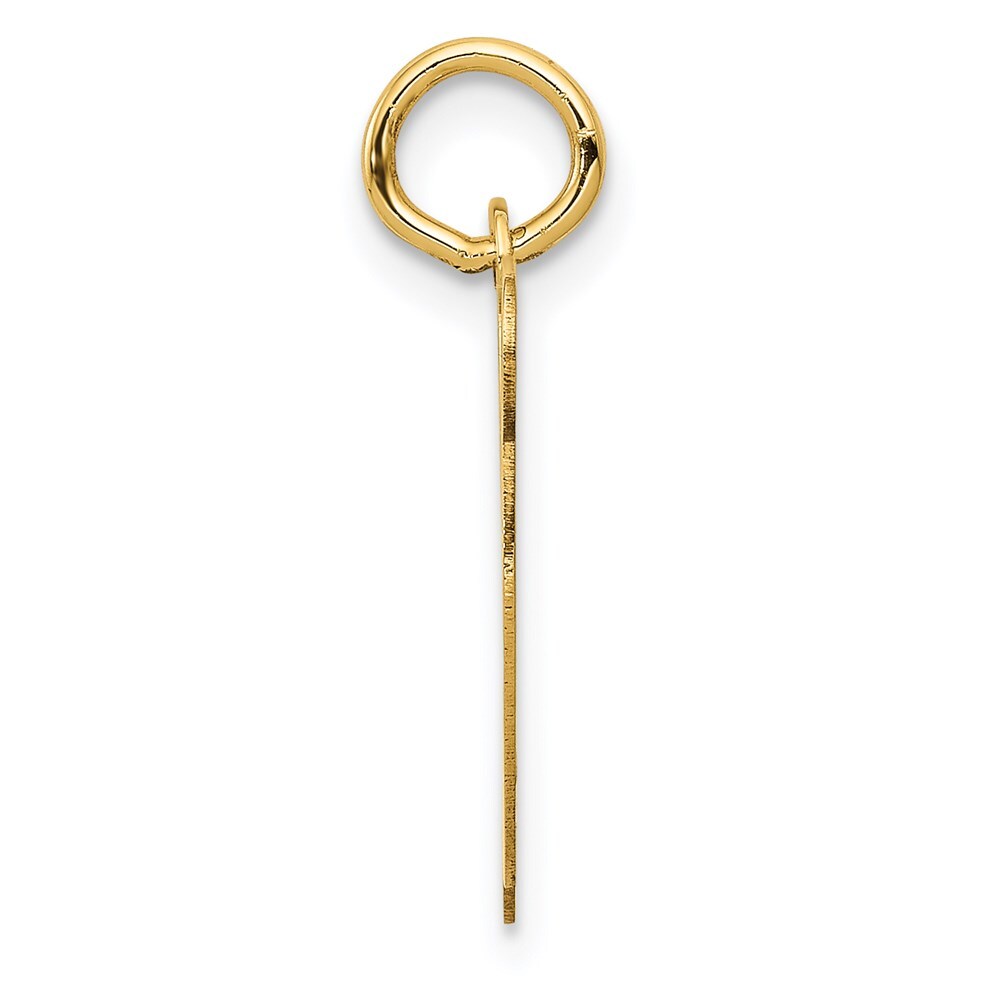 14k Yellow Gold Script Letter W Initial Charm Pendant for Women