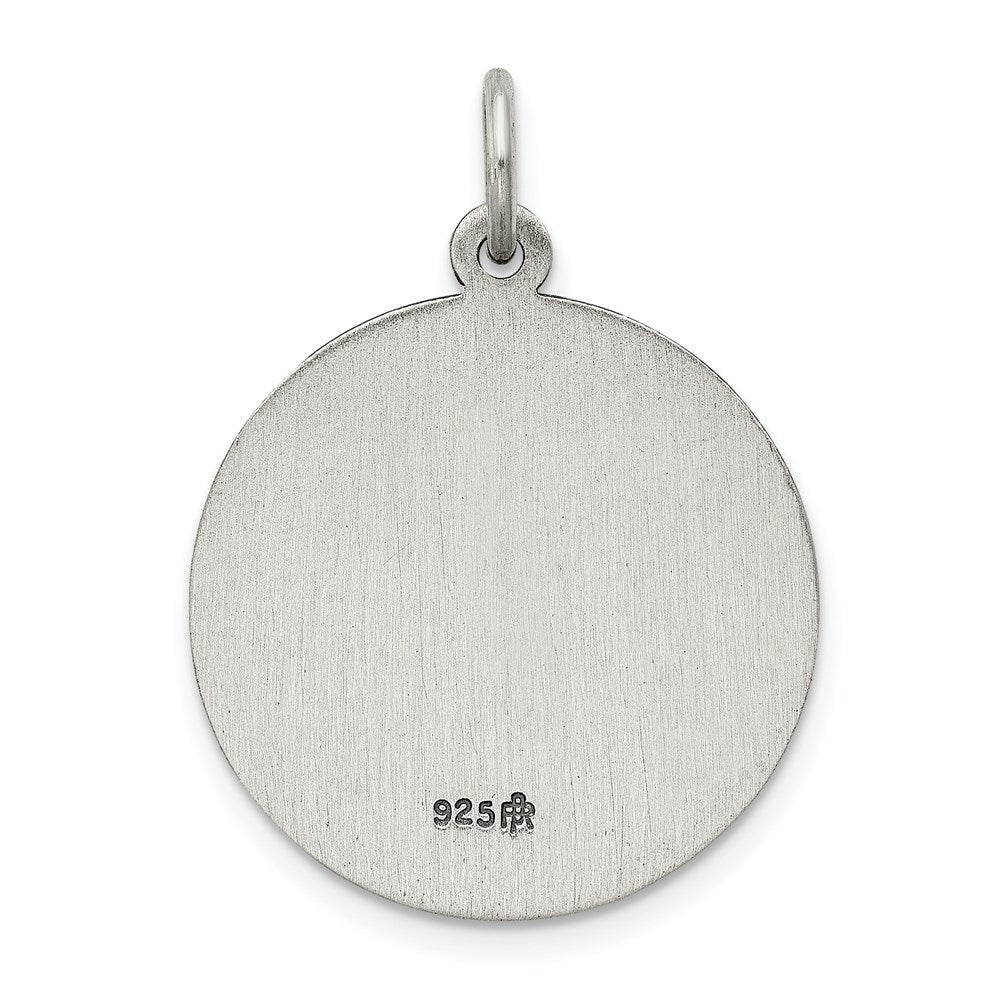 Sterling Silver Antiqued Saint Francis of Assisi Medal Pendant
